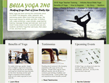 Tablet Screenshot of bellayogainc.com